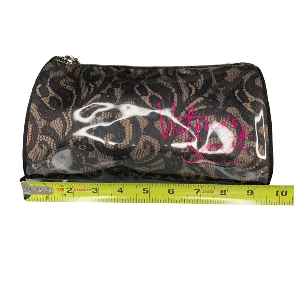 Victoria’s Secret Glossy Makeup Lace Bag Black and Nude